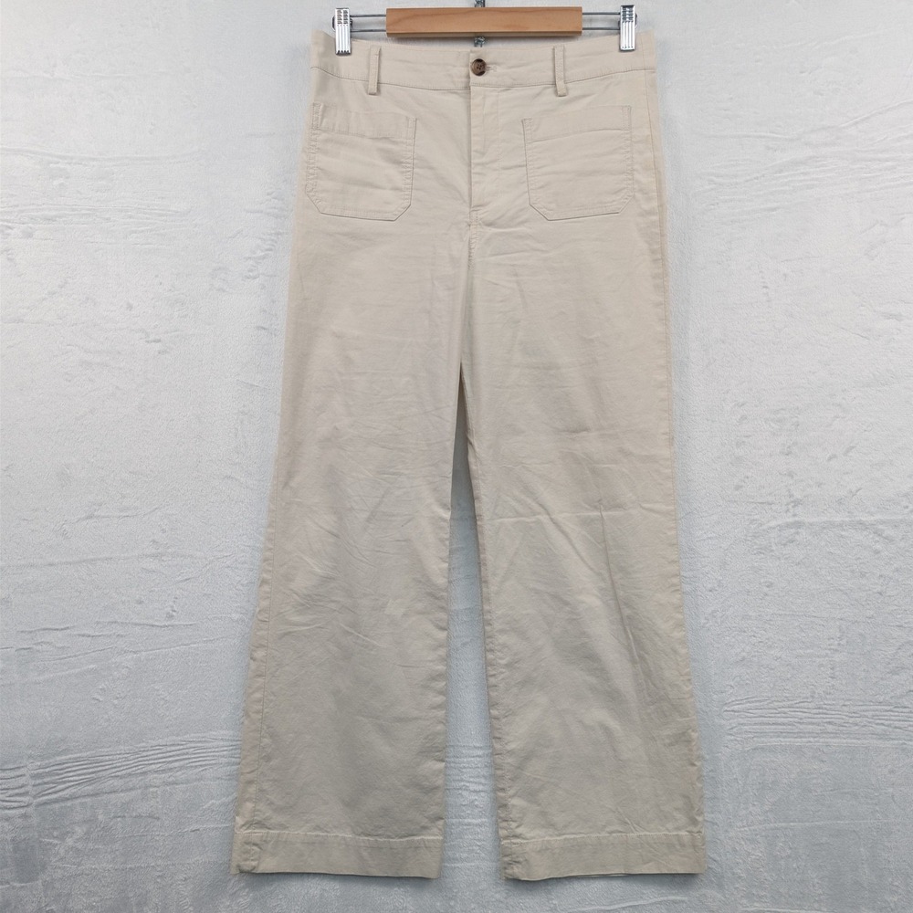 J.Crew Pants Womens 29 Beige Wide Leg Sailor High Rise Stretch Coastal Old Money